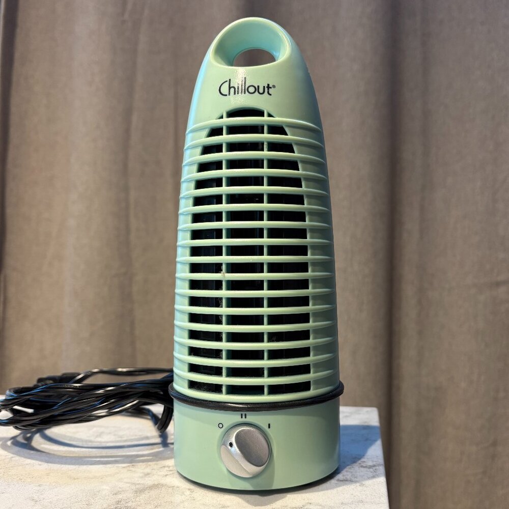 Chillout Mini Tower Personal Desk Fan, Aqua